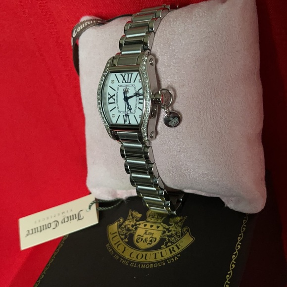 LADIES JUICY COUTURE SILVER TONE CRYSTAL WATCH - Picture 4 of 16